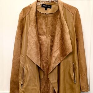 Andrew Marc New York Faux Leather and Suede Duster Jacket Size Small